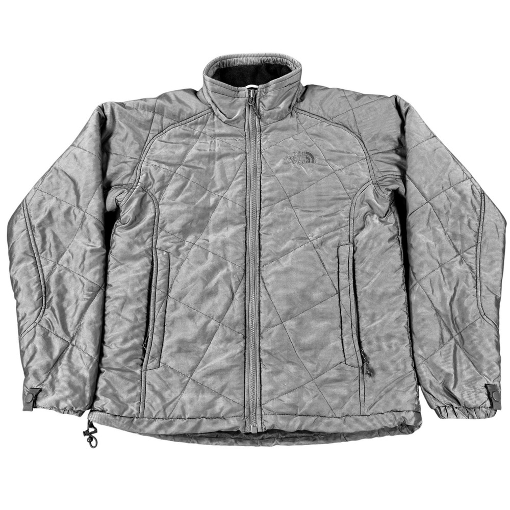 The North Face Jacket Womens Medium Gray Quilted Insulated Full Zip Outdoor